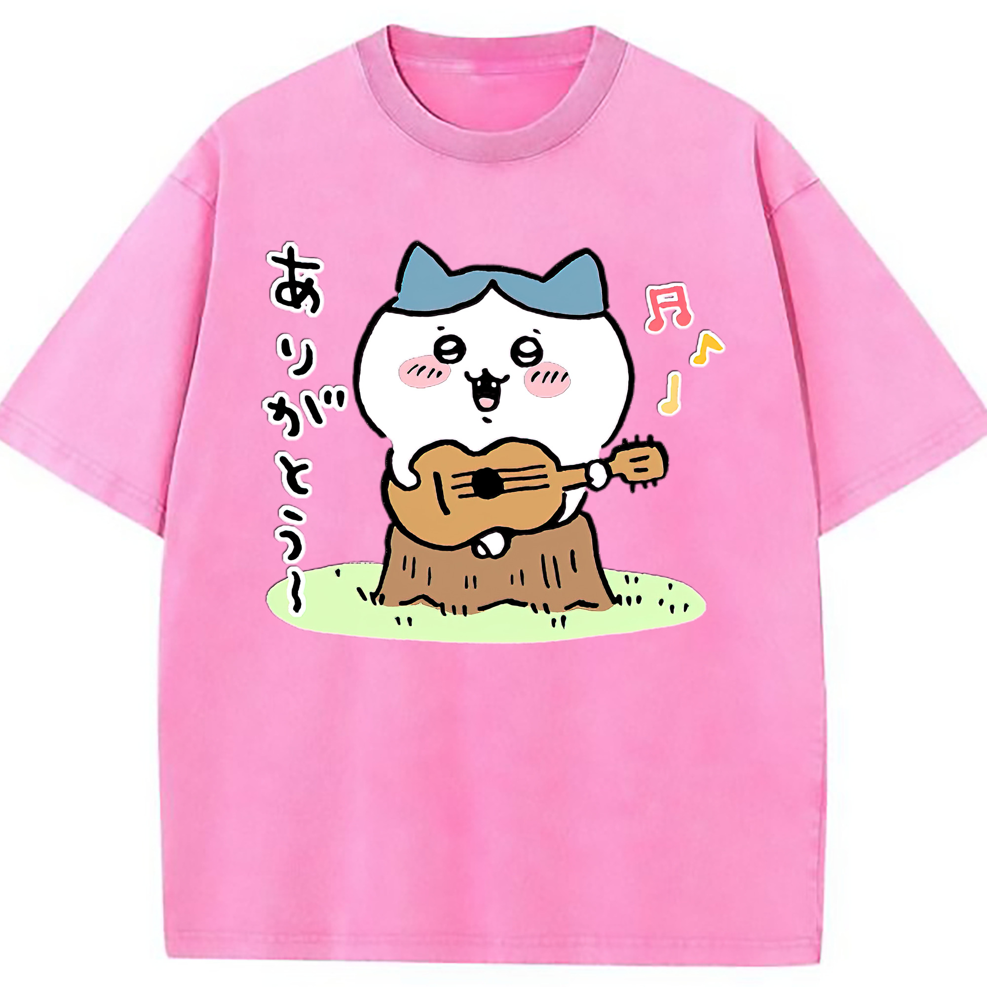 （画像用） ちいかわ ハチワレ Chii-kawa hachiware 綿100% ヴィンテージ風 半袖Tシャツ（フロントプリント）
